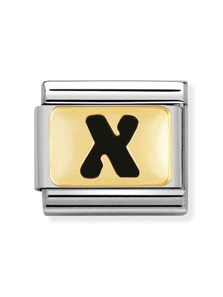 Composable Classic Dekoratif Link - Harfler Siyah - X - (24 X) 18K Altın