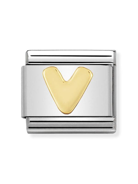 Composable Classic Dekoratif Link - Harfler - V harfi - (22 V) 18K Altın