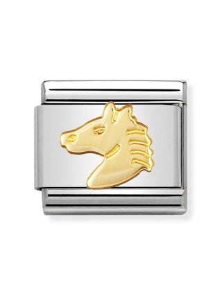 Composable Classic Dekoratif Link - Hayvanlar - At Başı - (10 Horse Head) 18K Altın
