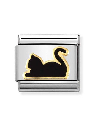 Composable Classic Dekoratif Link - Hayvanlar - Kara kedi -  18K Altın