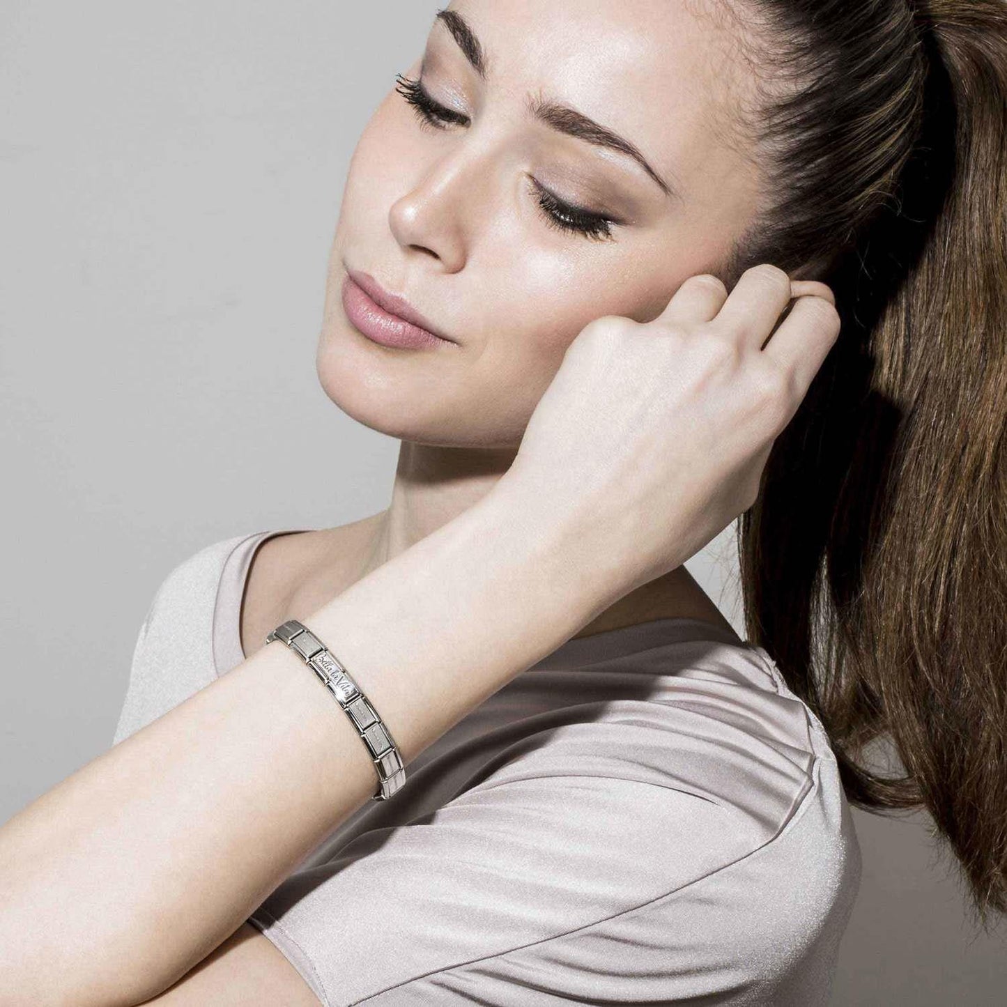 Composable Classic Dekoratif Link - İkili Gravür - Kedi - (17 Cat) 925 Gümüş