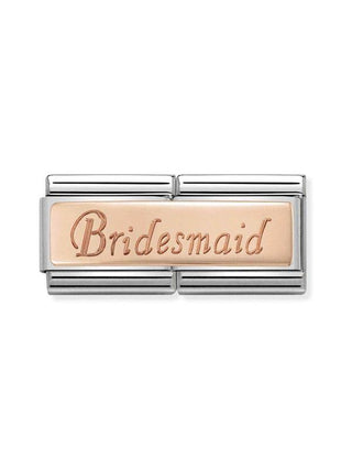 Composable Classic Dekoratif Link - İkili Gravür - Nedime - (08 Bridesmaid) 9K Rose Altın