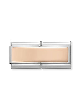 Composable Classic Dekoratif Link - İkili Gravür - Pürüzsüz -  9K Rose Altın