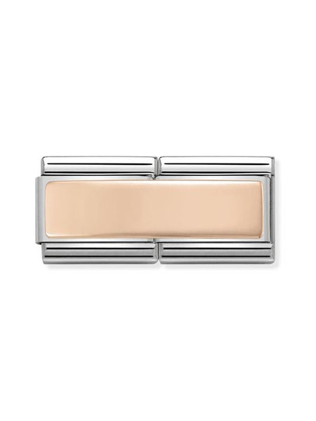 Composable Classic Dekoratif Link - İkili Gravür - Pürüzsüz -  9K Rose Altın