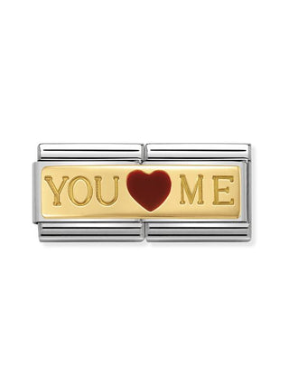 Composable Classic Dekoratif Link  İkili Gravür  Sen ve ben  01 You And Me 18K Altın