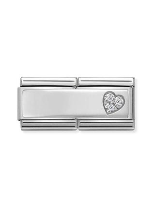 Composable Classic Dekoratif Link - İkili Semboller - Kalp - (09 Heart with CZ) 925 Gümüş