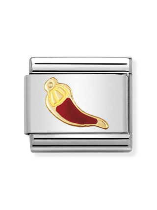 Composable Classic Dekoratif Link - İyi Şans - Kırmızı boynuz - (24 Red horn) 18K Altın
