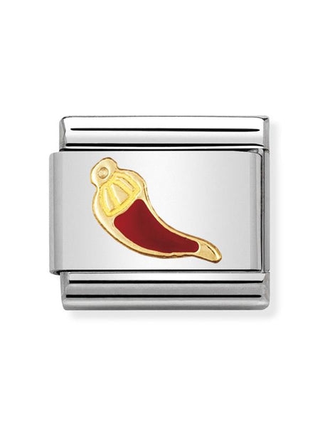 Composable Classic Dekoratif Link - İyi Şans - Kırmızı boynuz - (24 Red horn) 18K Altın