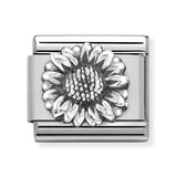 Composable Classic Dekoratif Link - Kabartma - Ayçiçeği - (22 Sunflower) 925 Gümüş