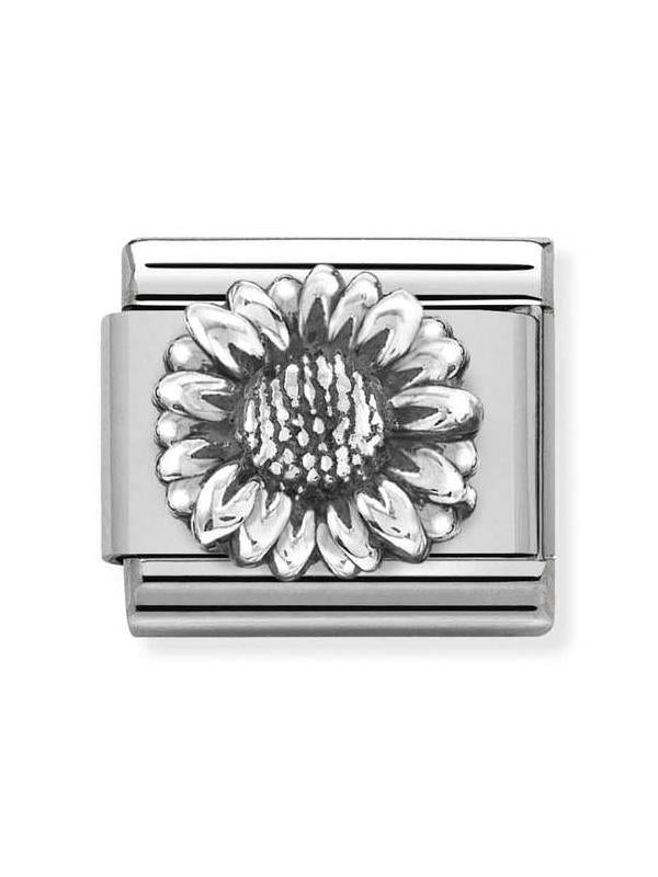 Composable Classic Dekoratif Link - Kabartma - Ayçiçeği - (22 Sunflower) 925 Gümüş