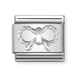 Composable Classic Dekoratif Link - Kabartma - Papyon - (03 Bow) 925 Gümüş