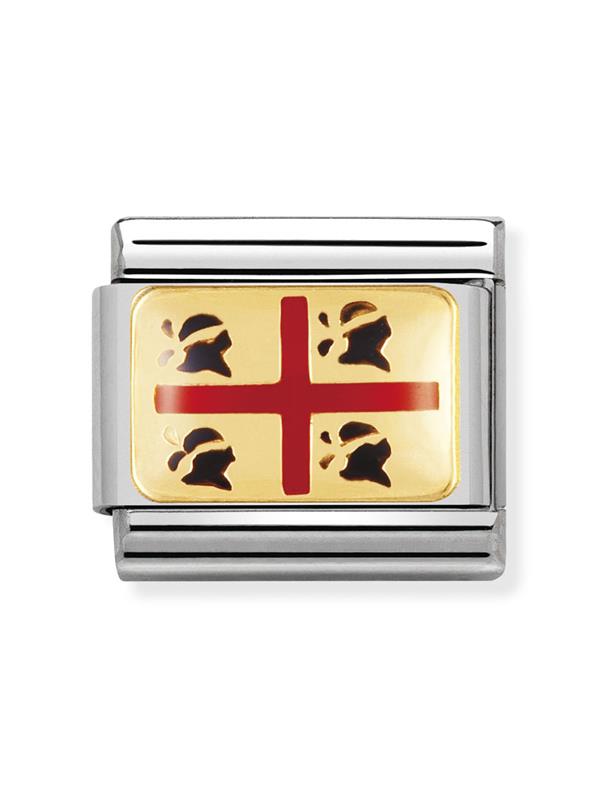 Composable Classic Dekoratif Link - Kabartma - Sardunya bayrağı -  18K Altın