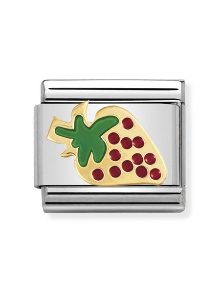 Composable Classic Dekoratif Link - Meyveler - çilek - (11 Strawberry) 18K Altın