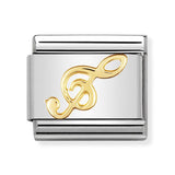 Composable Classic Dekoratif Link - Müzik - Nota Anahtarı - (08 Treble clef) 18K Altın