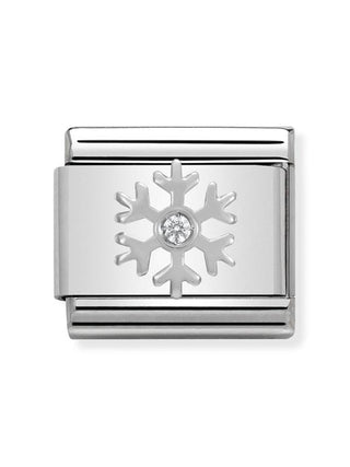 Composable Classic Dekoratif Link - Noel - Beyaz kar tanesi -  925 Gümüş Zirkon