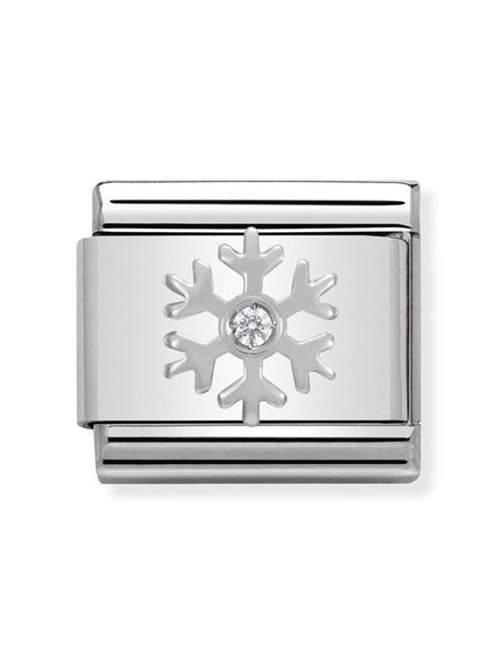 Composable Classic Dekoratif Link - Noel - Beyaz kar tanesi -  925 Gümüş Zirkon