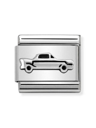 Composable Classic Dekoratif Link  Oksitlenmiş Semboller  Araba   925 Gümüş