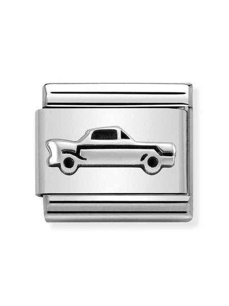 Composable Classic Dekoratif Link  Oksitlenmiş Semboller  Araba   925 Gümüş