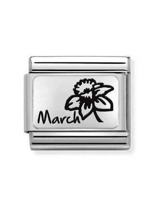 Composable Classic Dekoratif Link - Plakalar Aylar - Mart - (15 March) 925 Gümüş