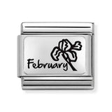 Composable Classic Dekoratif Link - Plakalar Aylar - Şubat - (14 February) 925 Gümüş