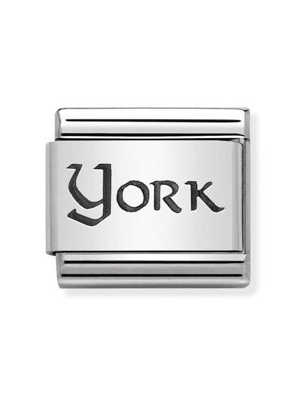 Composable Classic Dekoratif Link - Plakalar Coğrafi - York - (01 York) 925 Gümüş