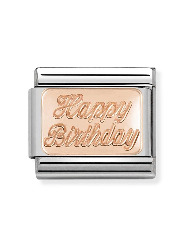 Composable Classic Dekoratif Link - Plakalar - Doğum günün kutlama -  9K Rose Altın