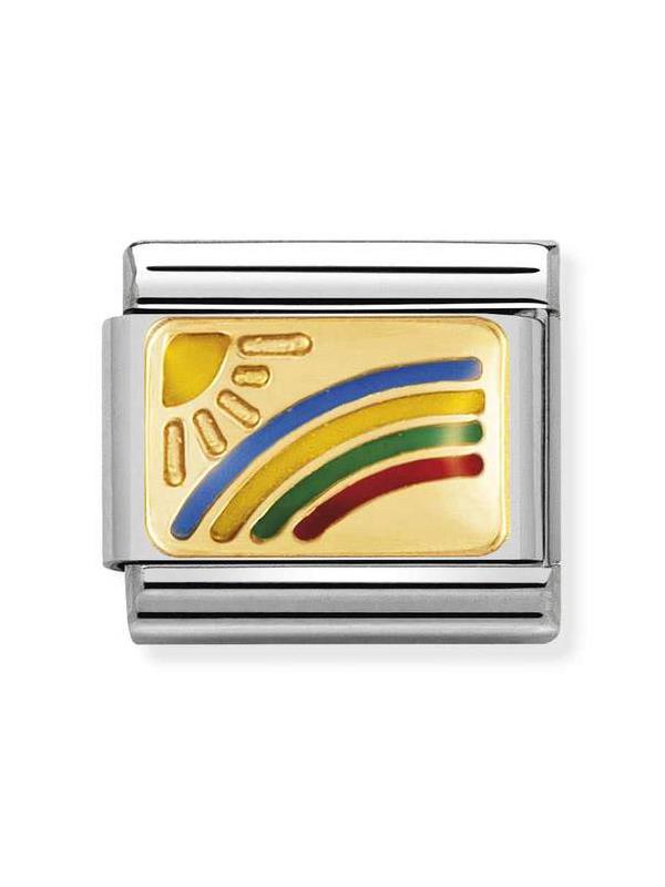 Composable Classic Dekoratif Link - Plakalar - Gökkuşağı - (08 Rainbow) 18K Altın