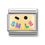 Composable Classic Dekoratif Link - Plakalar - Gülümsemek - (56 Smile) 18K Altın