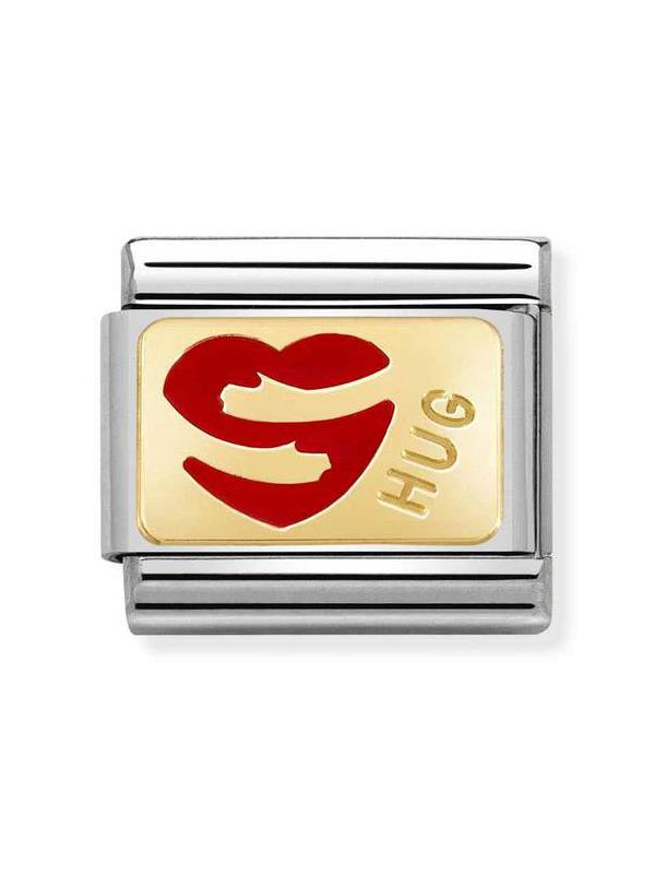 Composable Classic Dekoratif Link - Plakalar - Kalp sarısı - (49 Heart HUG) 18K Altın