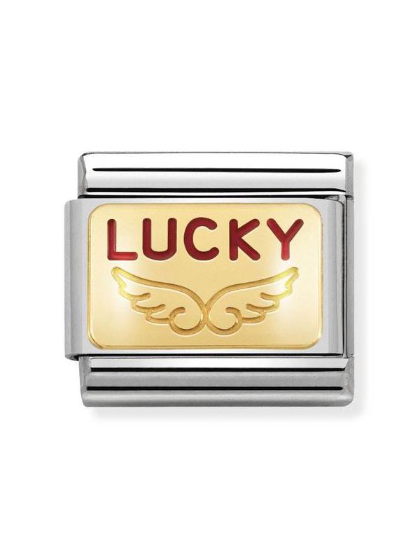 Composable Classic Dekoratif Link - Plakalar - Lucky Melek -  18K Altın