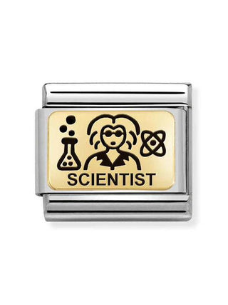 Composable Classic Dekoratif Link - Plakalar Mesajlar - Bilim İnsanı -  18K Altın