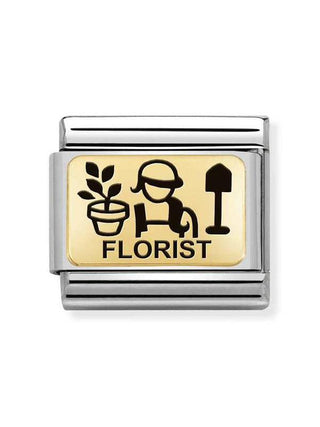 Composable Classic Dekoratif Link - Plakalar Mesajlar - Çiçekçi - (12 Florist) 18K Altın