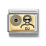 Composable Classic Dekoratif Link - Plakalar Mesajlar - DJ - (55 DJ) 18K Altın