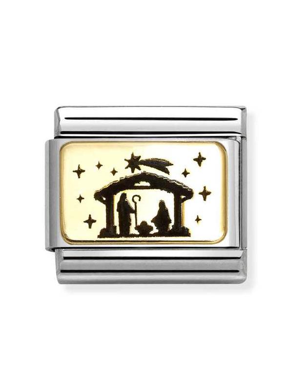 Composable Classic Dekoratif Link - Plakalar Mesajlar - Doğuş - (34 Nativity) 18K Altın