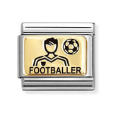 Composable Classic Dekoratif Link - Plakalar Mesajlar - Futbolcu Erkek - 18K Altın