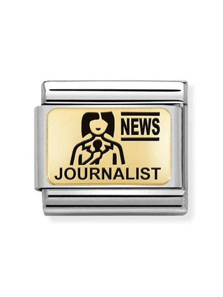 Composable Classic Dekoratif Link - Plakalar Mesajlar - Gazeteci -  18K Altın