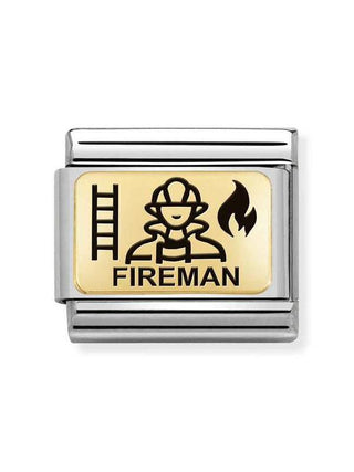 Composable Classic Dekoratif Link - Plakalar Mesajlar - İtfaiyeci -  18K Altın