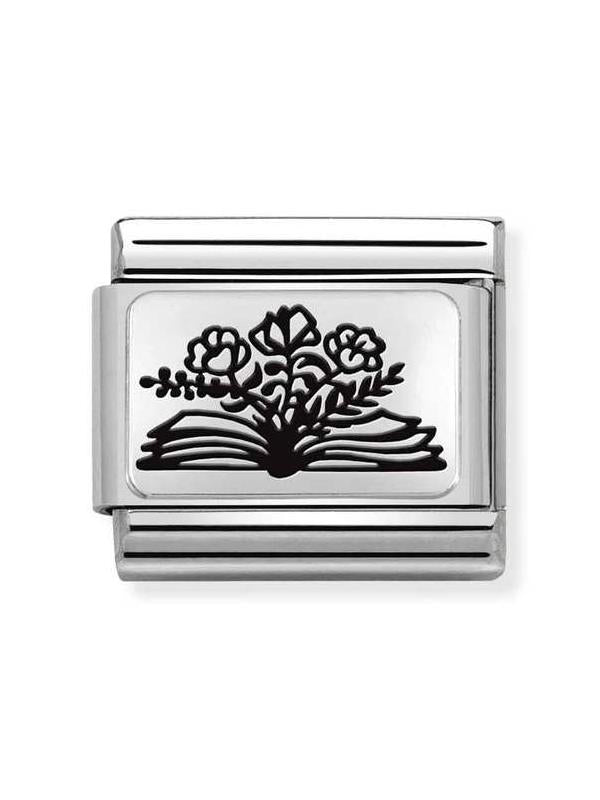 Composable Classic Dekoratif Link - Plakalar Mesajlar - Kitap Çiçek -  925 Gümüş