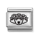 Composable Classic Dekoratif Link - Plakalar Mesajlar - Köpek Çiçek -  925 Gümüş