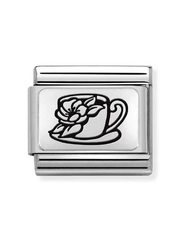 Composable Classic Dekoratif Link - Plakalar Mesajlar - Kupa Çiçek -  925 Gümüş