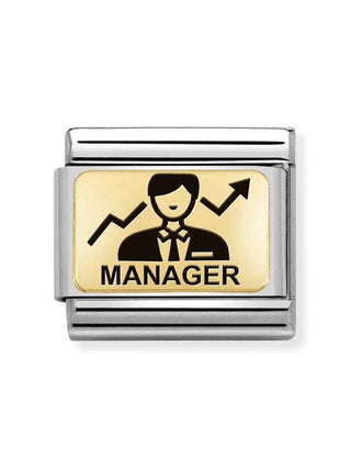 Composable Classic Dekoratif Link - Plakalar Mesajlar - Müdür Erkek -  18K Altın