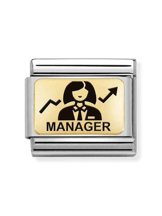 Composable Classic Dekoratif Link - Plakalar Mesajlar - Müdür Kadın -  18K Altın