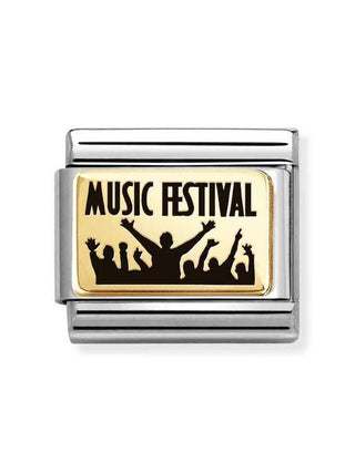 Composable Classic Dekoratif Link - Plakalar Mesajlar - Müzik Festivali - 18K Altın