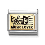 Composable Classic Dekoratif Link - Plakalar Mesajlar - Müzik sever - 18K Altın