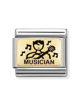 Composable Classic Dekoratif Link - Plakalar Mesajlar - Müzisyen -  18K Altın