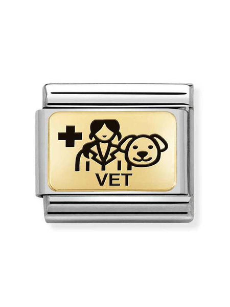 Composable Classic Dekoratif Link - Plakalar Mesajlar - Veteriner - (18 Vet) 18K Altın