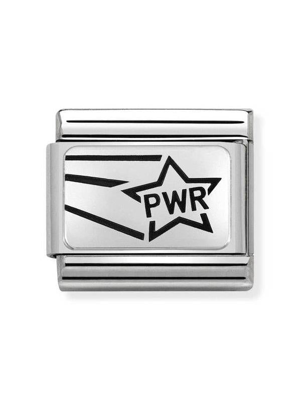 Composable Classic Dekoratif Link - Plakalar Oksitlenmiş - Güç Yıldızı -  925 Gümüş