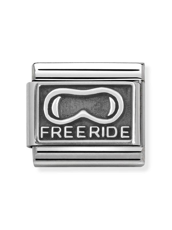 Composable Classic Dekoratif Link - Plakalar Oksitlenmiş - Kar güneş gözlükleri -  925 Gümüş