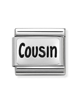 Composable Classic Dekoratif Link - Plakalar Oksitlenmiş - Kuzen - (12 Cousin) 925 Gümüş