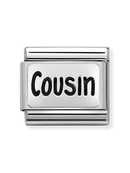 Composable Classic Dekoratif Link - Plakalar Oksitlenmiş - Kuzen - (12 Cousin) 925 Gümüş